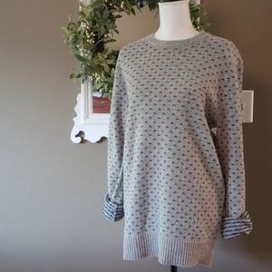 J Crew Factory gray boyfroend sweater wool MT